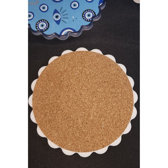 New Evil Eye Tile Coaster Set. Protection home decor - Picture 3 of 3